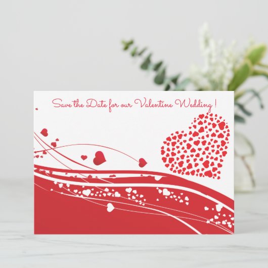 Valentijn Bruiloft Bewaar de Datum Save The Date (Staand voorkant)