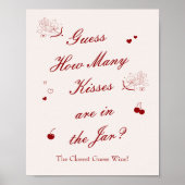 Valentijn Bruiloft Feest Raad Hoeveel Kusjes Poster (Voorkant)