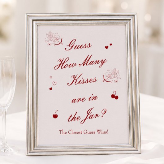 Valentijn Bruiloft Feest Raad Hoeveel Kusjes Poster