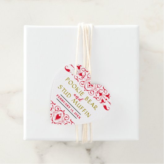 Valentijn bruiloft gast bedankjes labels (In situ)