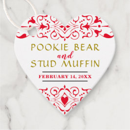 Valentijn bruiloft gast bedankjes labels