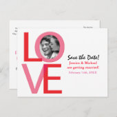 Valentijn bruiloft opslaan datum foto liefde Brief Aankondigingskaart (Voorkant / Achterkant)