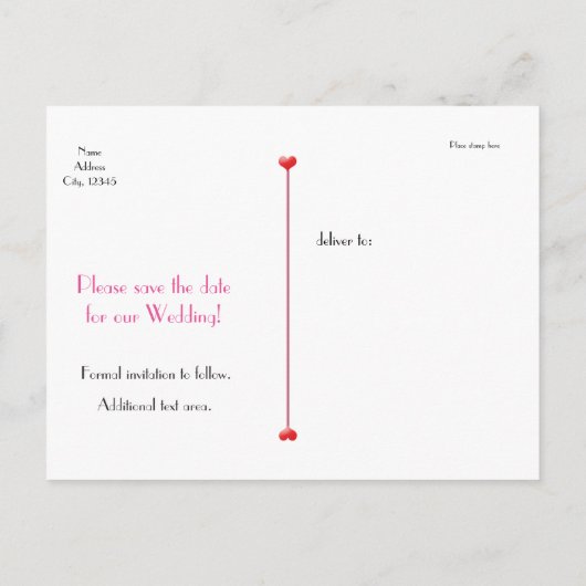 Valentijn bruiloft opslaan datum foto liefde Brief Aankondigingskaart (Achterkant)