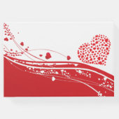 Valentijn bruiloft rood witte harten gastenboek (Achterkant)