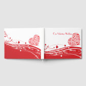 Valentijn bruiloft rood witte harten gastenboek (Volledig)