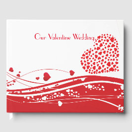 Valentijn bruiloft rood witte harten gastenboek