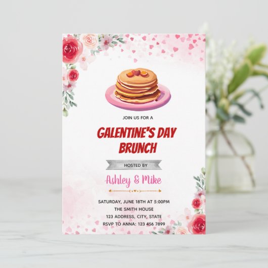 Valentijn brunch uitnodiging (Staand voorkant)