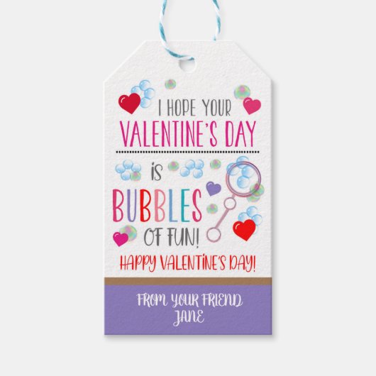 Valentijn Bubble Labels Cadeaulabel (Voorkant)