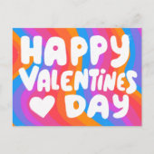 Valentijn Bubble Letters Rainbow Stripes Pride Briefkaart (Voorkant)