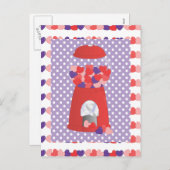 Valentijn Bubblegum Feestdagenkaart (Voorkant / Achterkant)