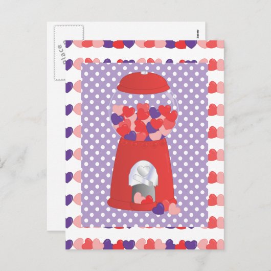 Valentijn Bubblegum Feestdagenkaart (Voorkant / Achterkant)