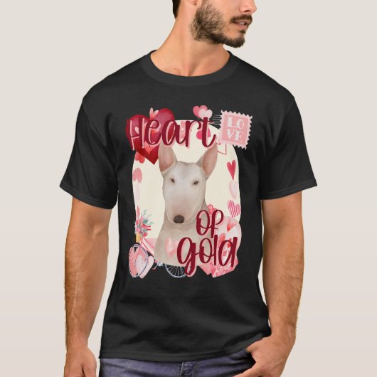 Valentijn Bull Terrier Dog Waterverf Southern Col T-shirt (Voorkant)