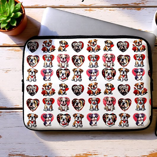 Valentijn Bulldog Laptop Sleeve