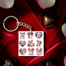 Valentijn Bulldog Sleutelhanger