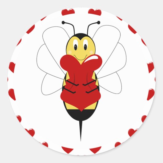 Valentijn Bumble Bee Sticker (Voorkant)