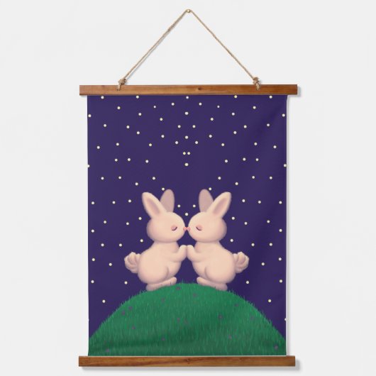 Valentijn Bunnies Hangend Wandkleed (Voorkant)