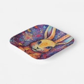 Valentijn Bunny Flowers harten paarse Papieren Bordje (Gebogen)