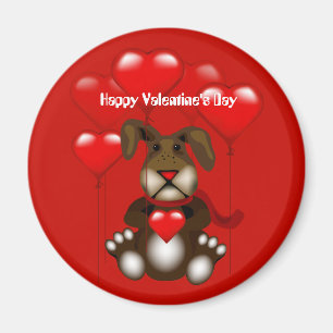 Valentijn Bunny Heart Balloons Custom Magnet