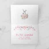 Valentijn Bunny Pink Cute Waterverf Feestdagen Kaart (Binnen)