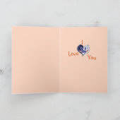 Valentijn Bunny Pink Rabbit Heart Simple Cute Love Feestdagen Kaart (Binnen)