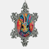 Valentijn Bunny Positieve vibes harten Tin Sneeuwvlok Ornament (Links)
