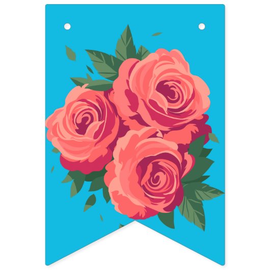 Valentijn Bunting met Rozen Vlaggetjes (Tweede vlag)