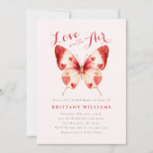 Valentijn Butterfly Bridal Shower Uitnodiging (Voorkant)