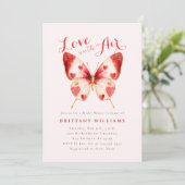 Valentijn Butterfly Bridal Shower Uitnodiging (Staand voorkant)