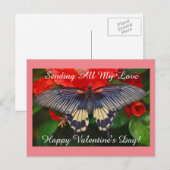 Valentijn Butterfly Feestdagenkaart (Voorkant / Achterkant)