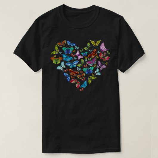 Valentijn Butterfly Heart Valentijnsdag L T-shirt (Design voorkant)