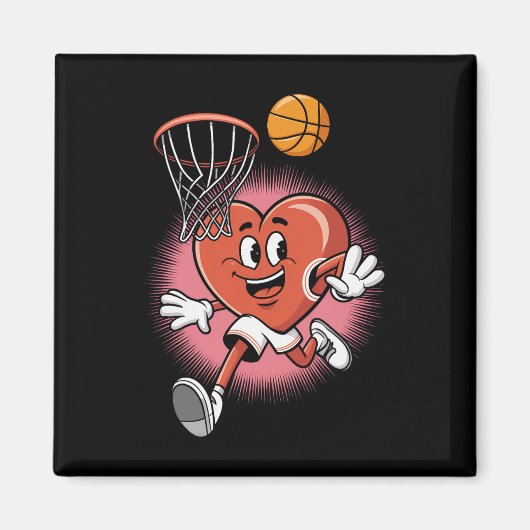 Valentijn Bysketll Hart Duiken In Hoop Fun Magneet (Voorkant)