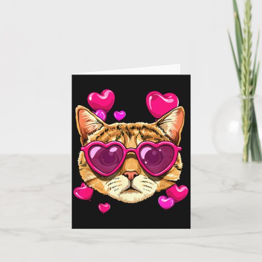 Valentijn Ca Kitten Draagt Sungl Hart Kattenliefhe Kaart (Voorkant)