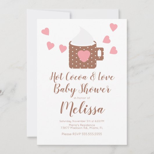 Valentijn Caca Campfire Mok Girl Baby shower Kaart (Voorkant)