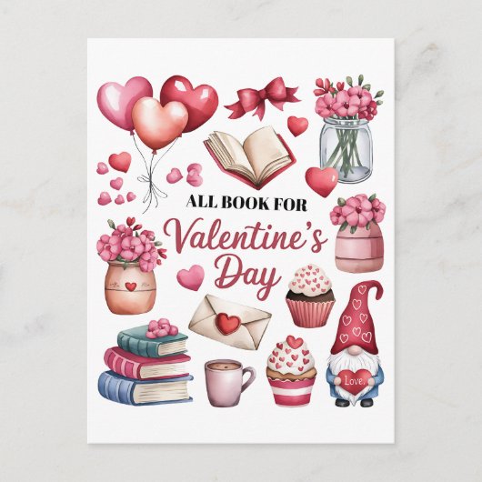 Valentijn Cadeau Al Boek voor Valentijnsdag Briefkaart (Voorkant)