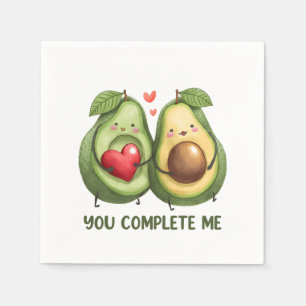 Valentijn Cadeau Avocado Je maakt me compleet Servet