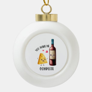 Valentijn cadeau dat je me compleet maakt keramische bal ornament