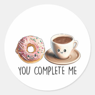 Valentijn Cadeau Koffie Je maakt me compleet Ronde Sticker