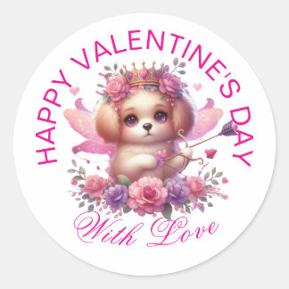 Valentijn Cadeaus - Pawsitief Schattige Puppy 25 Ronde Sticker