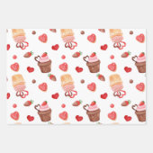 Valentijn Cake & Rode Hart Cookies Inpakpapier Vel (Voorkant 2)