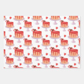 Valentijn Cake & Rode Hart Cookies Inpakpapier Vel (Voorkant)