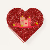 Valentijn Candles Potpourri Red Faux Glitter Notitieboek (Voorkant)