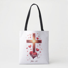 Valentijn Canvas tas: "Geliefde Johannes 3:16" Tote Bag