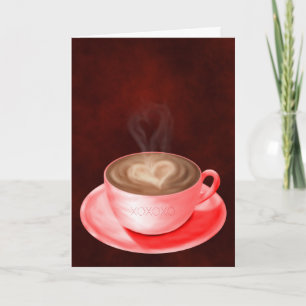 Valentijn Cappuccino Art Heart Kaart