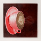 Valentijn Cappuccino Art Heart Legpuzzel (Horizontaal)