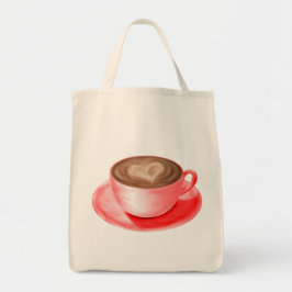 Valentijn Cappuccino Art Heart Mini Tote Bag
