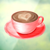 Valentijn Cappuccino Art Heart Raamsticker (Vel 3)