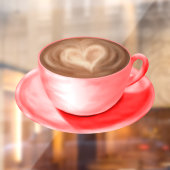 Valentijn Cappuccino Art Heart Raamsticker (Vel 2)