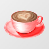 Valentijn Cappuccino Art Heart Raamsticker (Vel)