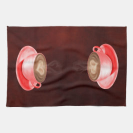 Valentijn Cappuccino Art Heart Theedoek