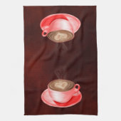 Valentijn Cappuccino Art Heart Theedoek (Verticaal)